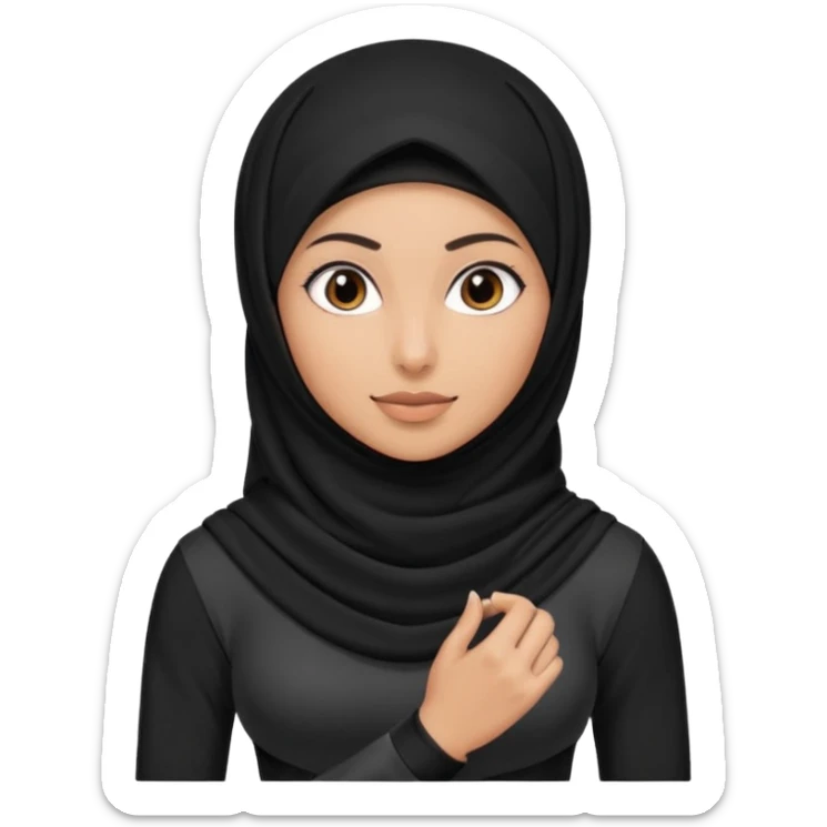 girl wearing a black hijab and is a fitness trainer sticker