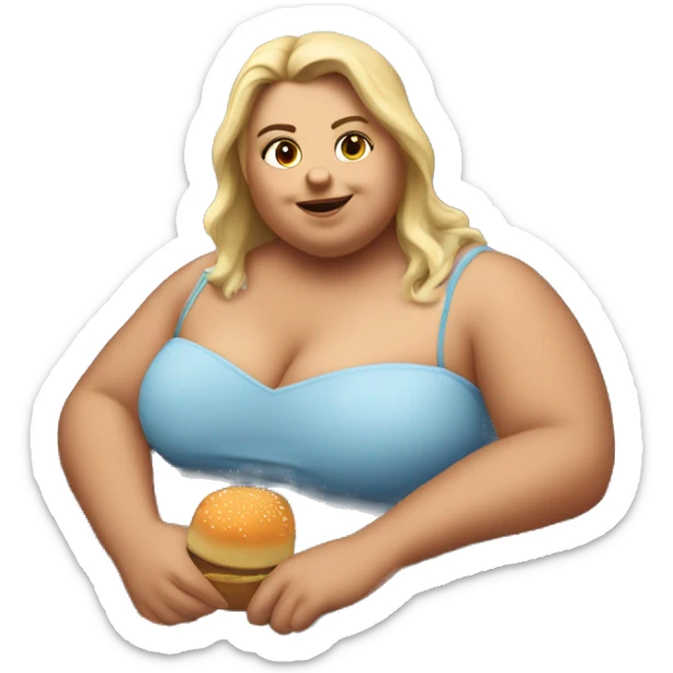 Extremely chubby woman in the truck bed of a 2006 Chevy sliverado  sticker