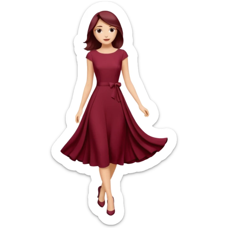 burgundury dress whitout the woman, just the dress. make it knee lenght sticker