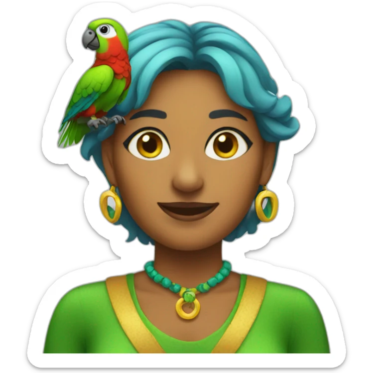 Parrot woman sticker