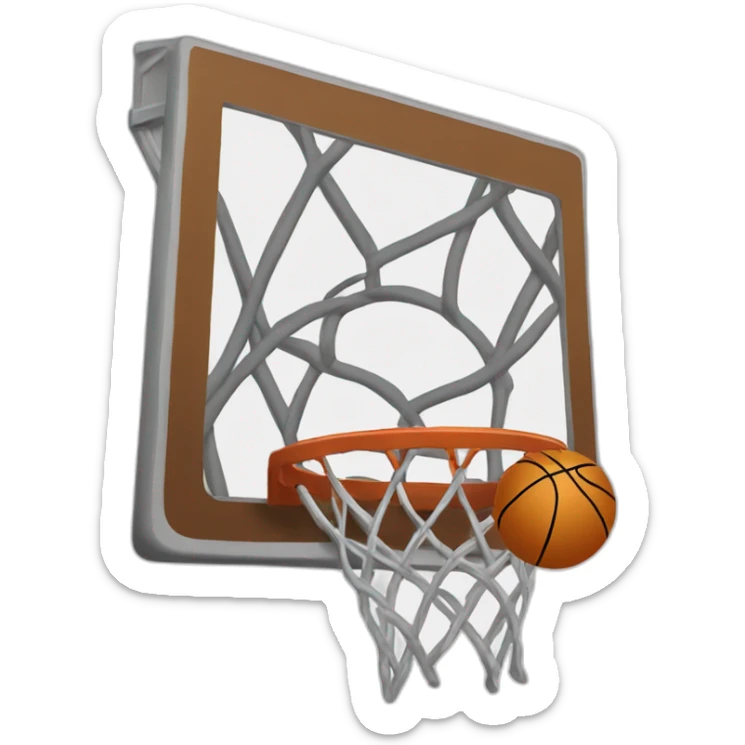 A simple depiction of a basketball hoop and net, perfect for basketball enthusiasts. sticker