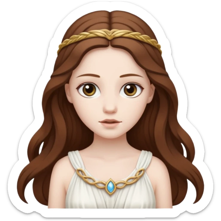 Metis The pre-Olympian goddess of wisdom, counsel, and deep thought. She was the first wife and advisor of Zeus and the mother of Athena, the later goddess of wisdom. Her name connoted "cunning intelligence," a quality highly valued in Greek heroes like Odysseus. 
 sticker