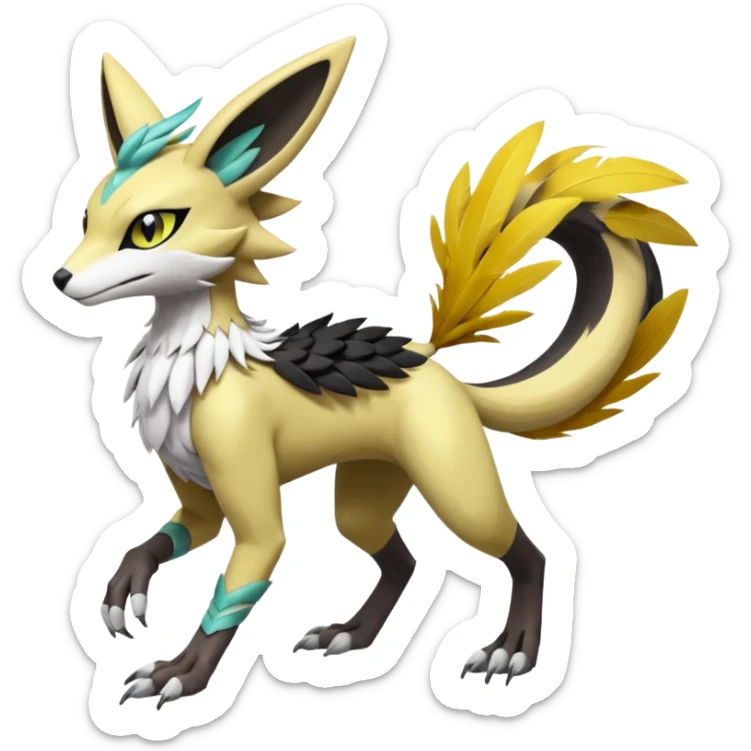 Meloetta-Vernid-Trico-Renamon-Sergal-Pokémon-Fakémon-fusion-hybrid-creature sticker