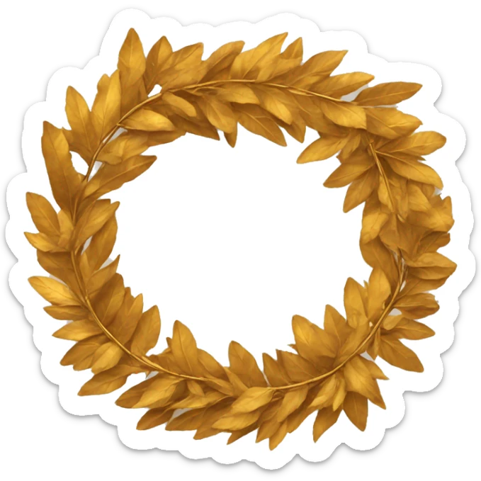 A festive wreath made entirely of golden leaves. sticker