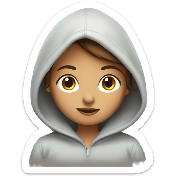 A girl with brown short hair and brown eyes Reading a book in a hoodie sticker