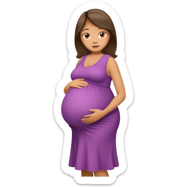 heavily pregnant woman with very very large overdue  quadruplets belly sticker