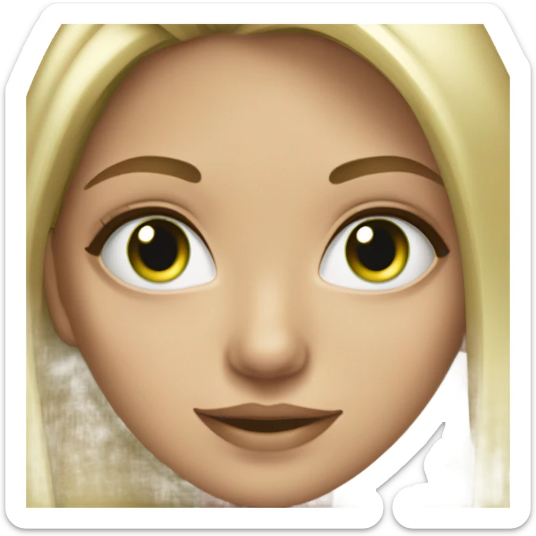 Girl with blonde highlights , green eyes, long eyelashes, nose piercing, smiling, chav  sticker