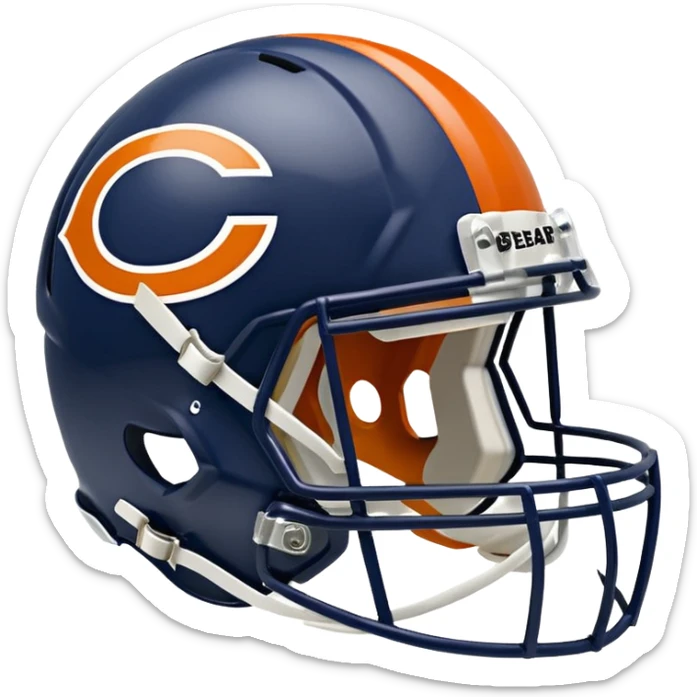 The Washington commanders football helmet and the Chicago Bears football helmet facing each other sticker