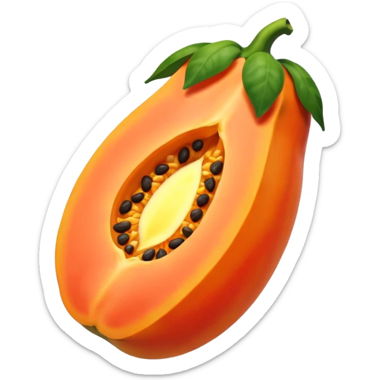 I want the shape and the color of the original papaya fruit, however, the fruit itself should be contitued by a flame sticker