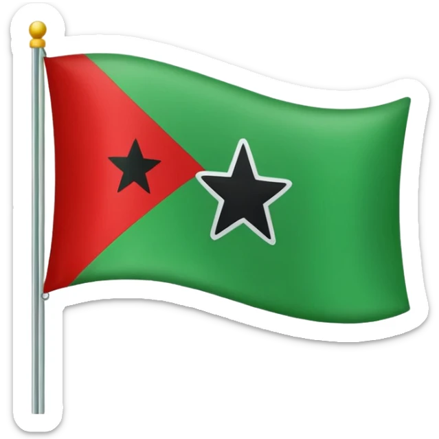 Create an emoji flag that contains contains contains top green midle white have black star the below color is red

 sticker