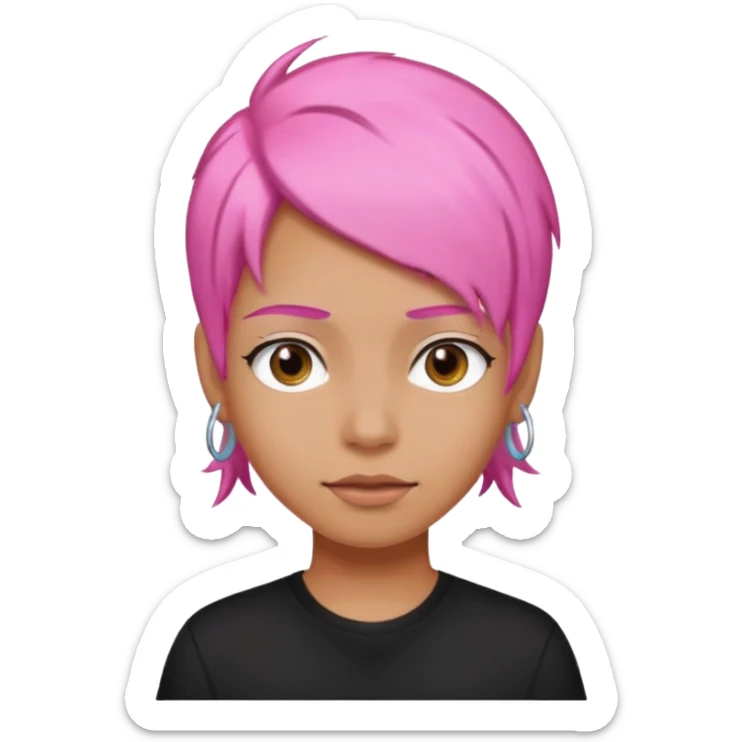 Black shirt pink hair sticker