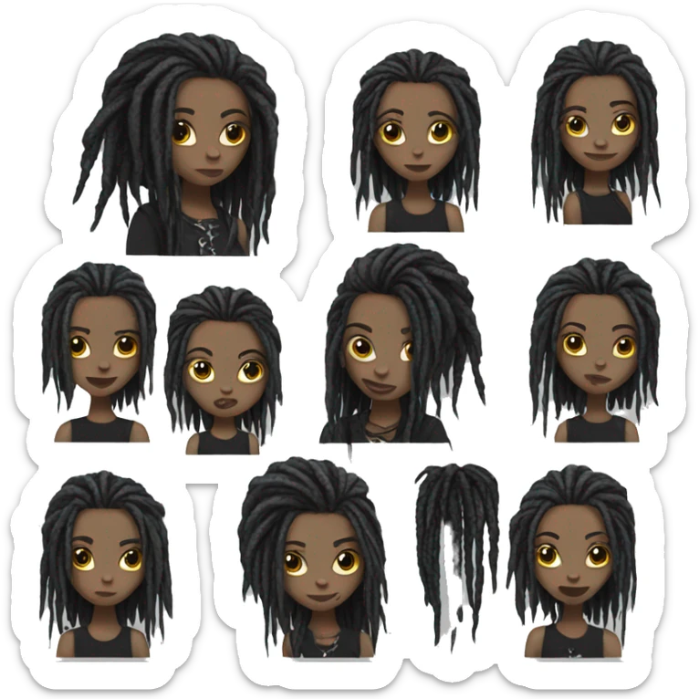 Hot goth girl with dreadlocks sticker