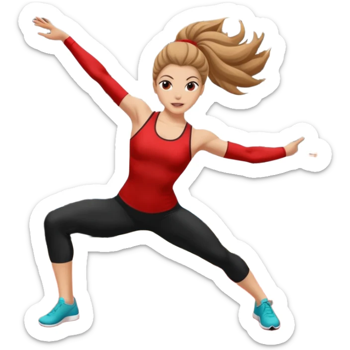 Acrobacias aereas en tela mujer blanca con pelo marrón o negro  sticker