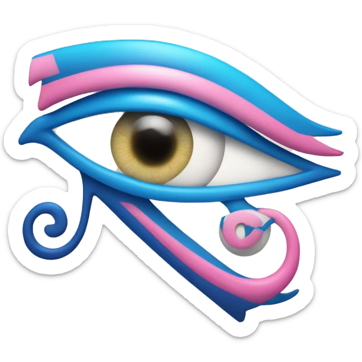 eye of horus with transgender pink and blue inside the transgender symbol sticker