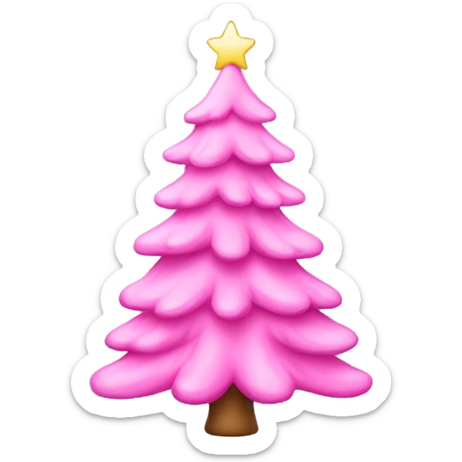 Pink Christmas tree sticker