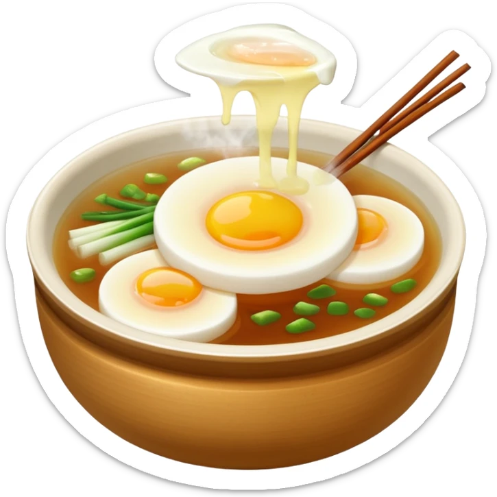 Make an emoji of tteokguk, a traditional Korean food. sticker