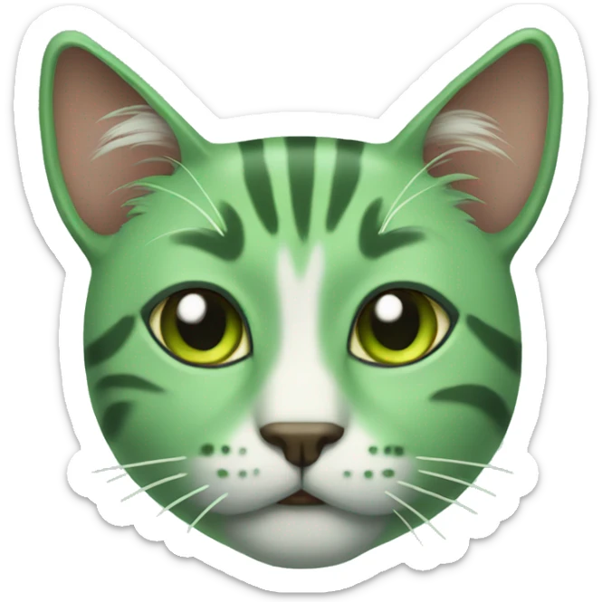 Green cat sticker