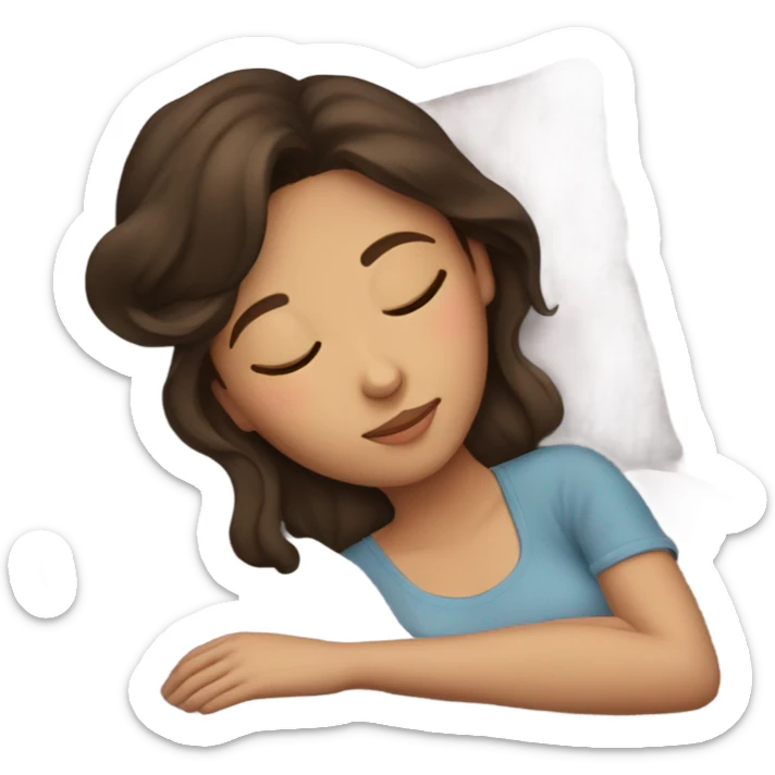 Brunette girl sleeping sticker