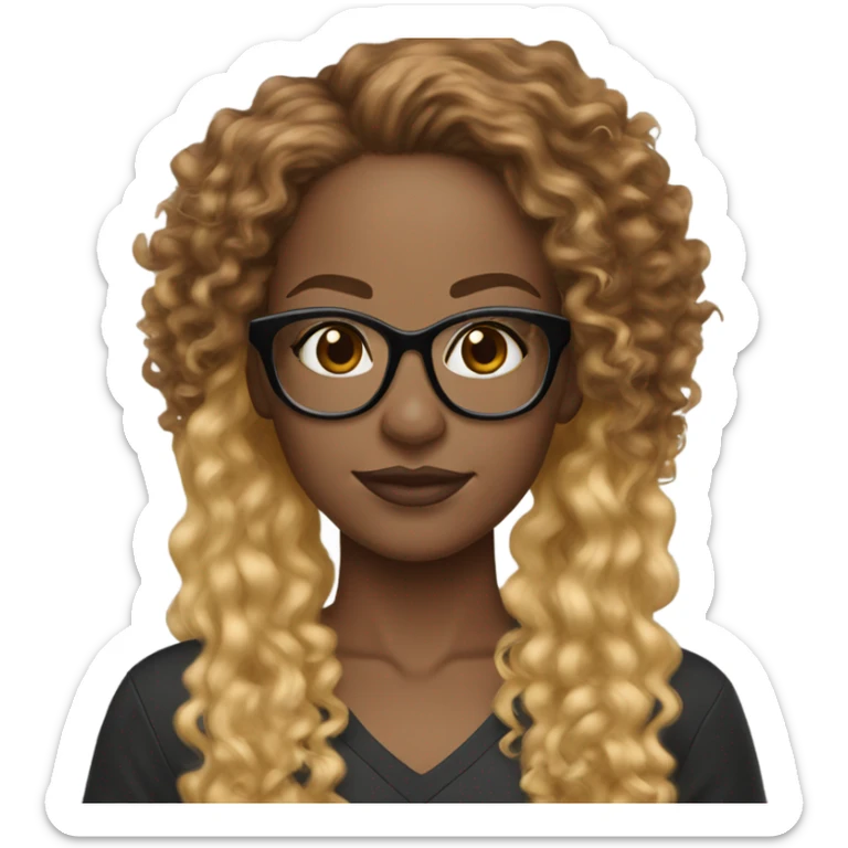 steelers nfl girl light brown skin long red blonde curly glasses sticker