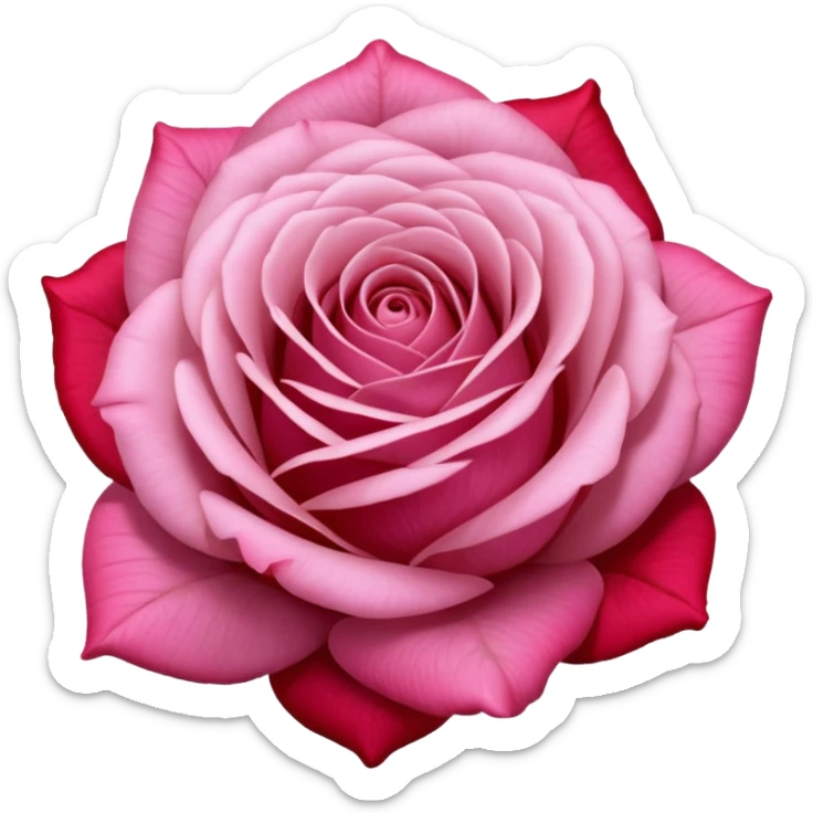 Still life realistic Colorshifting pale pink to mauve to red head of rose sticker