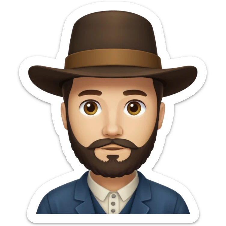 Amish man with beard. No facial hair above his mouth sticker