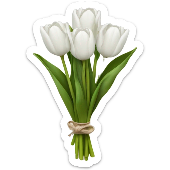 white tulip bouquet  sticker