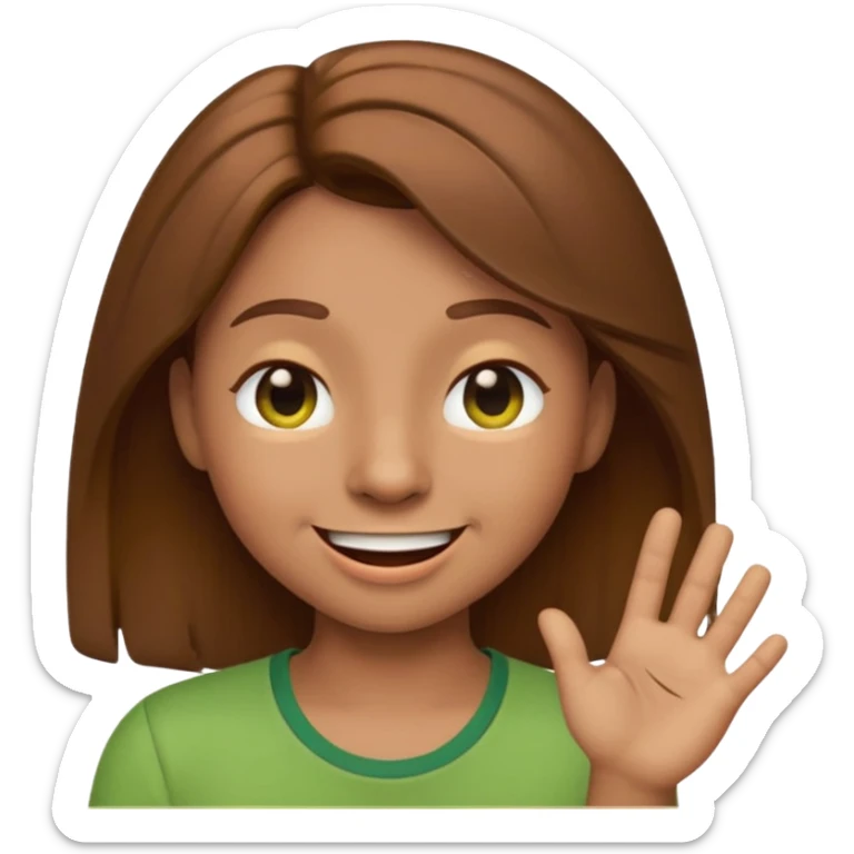 winking emoji character of MatPat, playful smile, brown hair, green shirt sticker