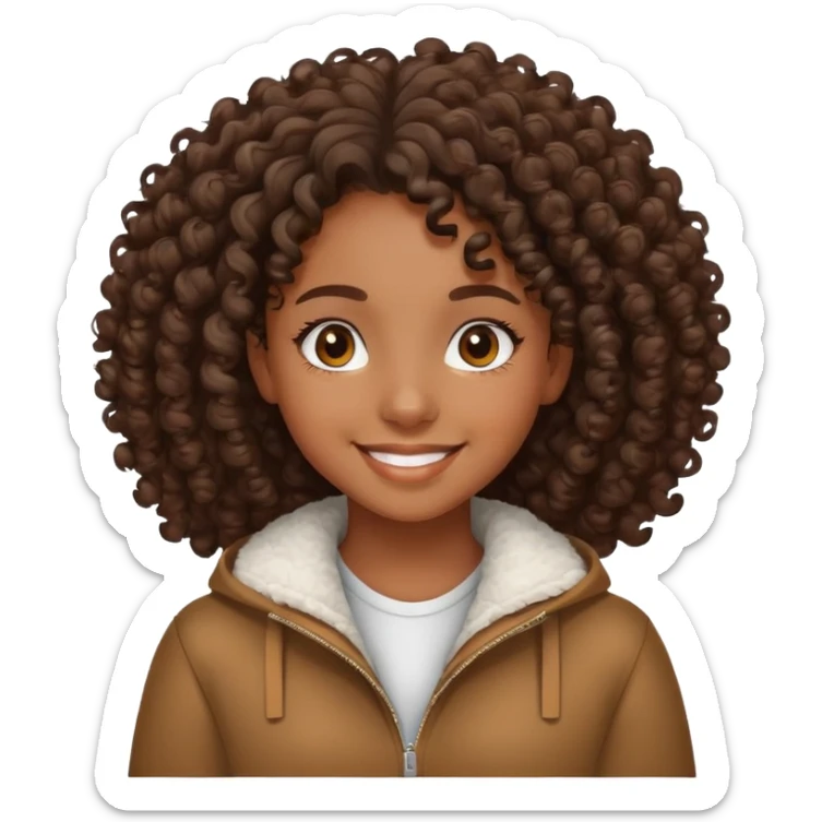 Black teenage girl with curly hair  sticker