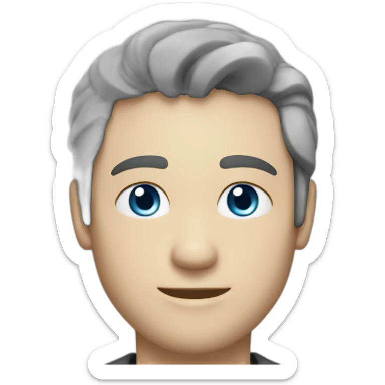 man, blue eyes, 30 years old, white skin, black hair, blazer with t-shirt, good looking sticker