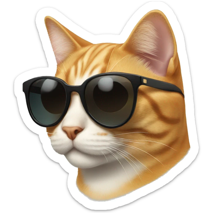 Cat with sunglasses sticker