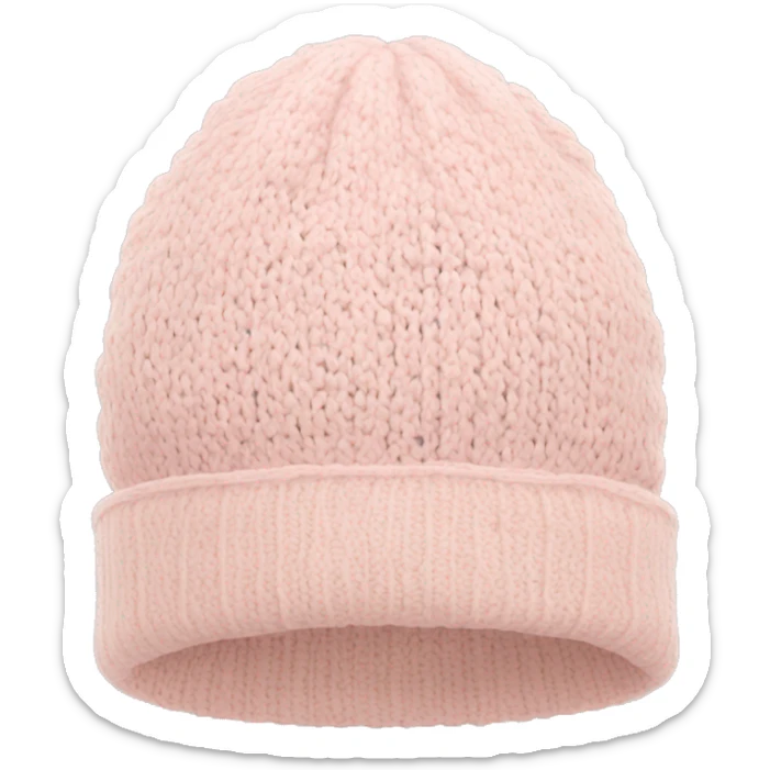 Pale blush pink winter knit cap isolated sticker