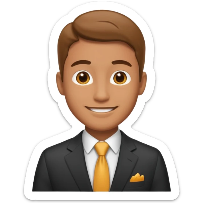 hazme un emoji que le este ayudando a una empresa a dejar de perder tiempo en tareas repetitivas y empezar a centrarse en lo que realmente importa: crecer. y que sea un hombre el emoji sticker