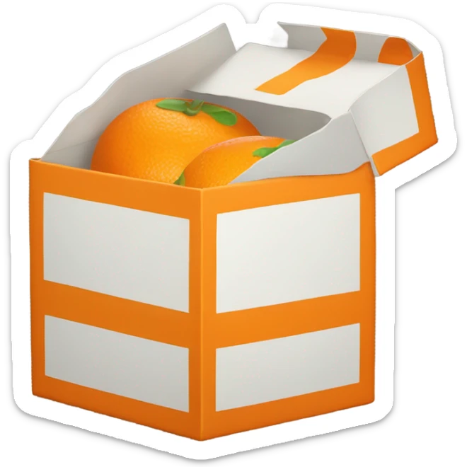Open Orange box  sticker