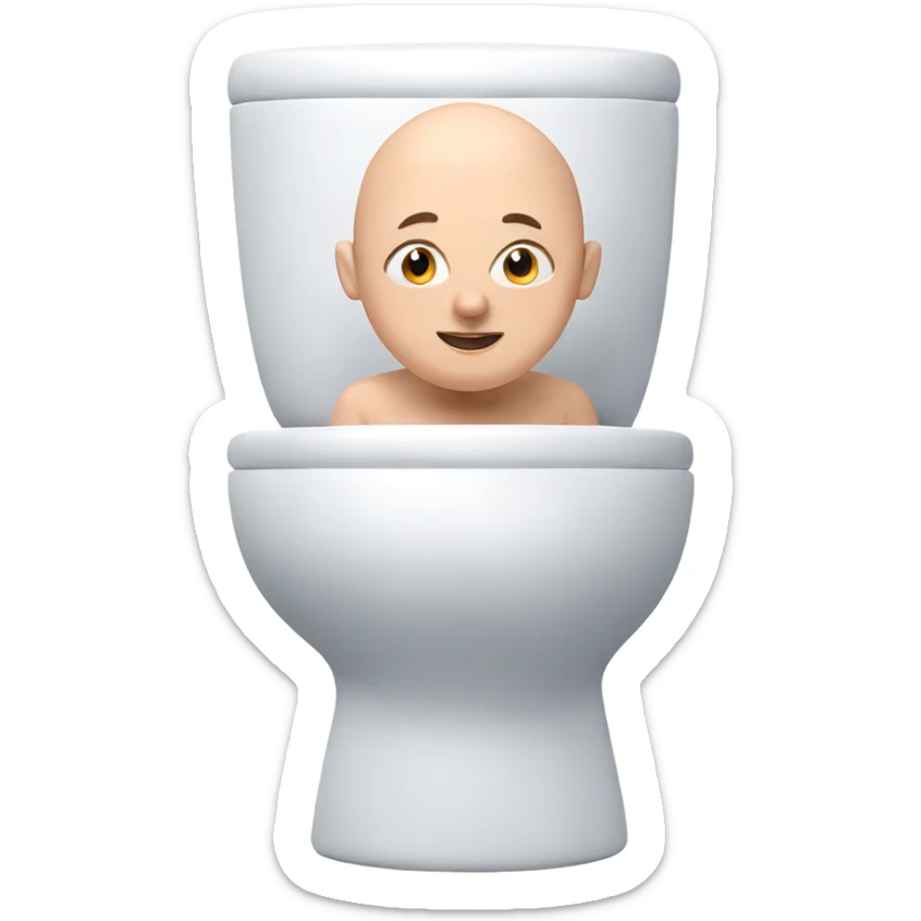 curious bald boy smiling sticker