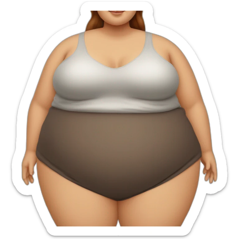 obese-woman-big-belly-grosse-fesse-cuisse-énormecheveux-marron sticker