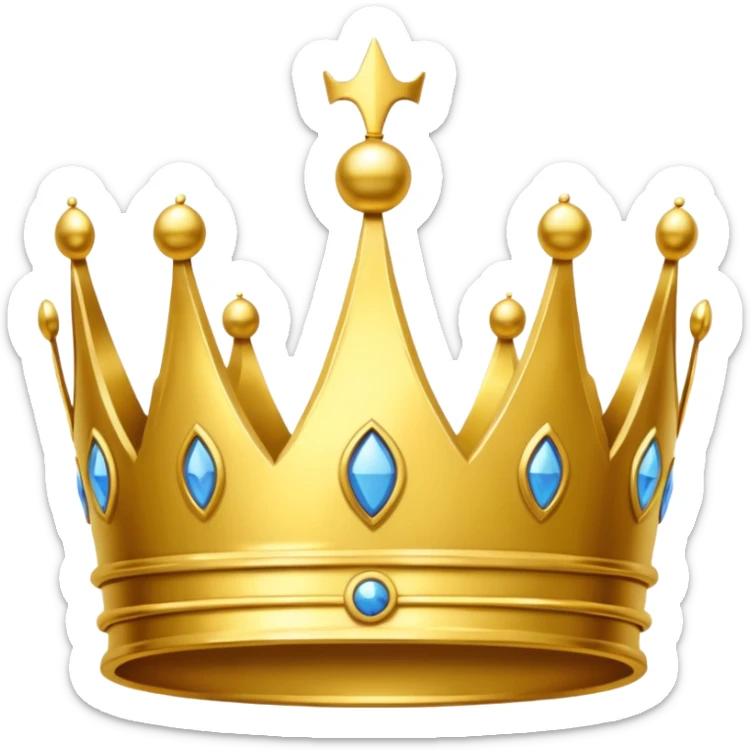 A crown emoji in the style of Apple emoji with a handle and a window. sticker