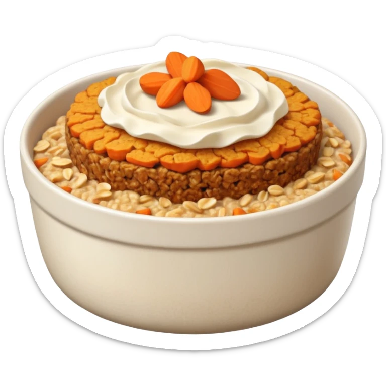 carrot cake oats baked oats in a bowl like oat meal  sticker