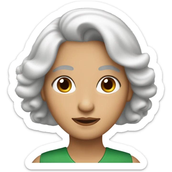 mujer blanca de 60 años con el pelo castaño corto y ojos verdes sticker