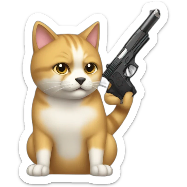 cat with gun like doge_gun emoji (doge gun https//emoji.gg/emoji/1311-doge-gun) sticker