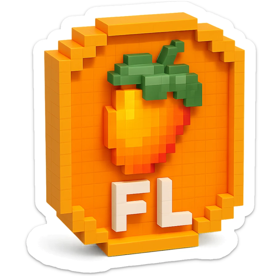 FL Studio logo, voxel style sticker
