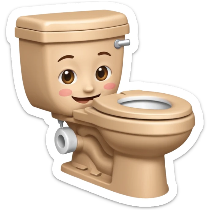 Skibidi toilet with head coming out the toilet bowl sticker