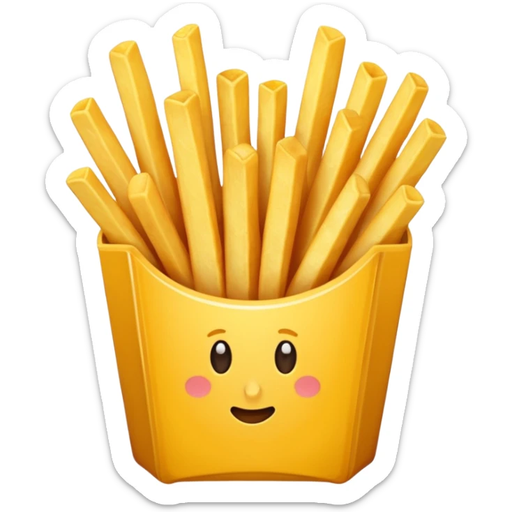 Porzione di patatine media (senza faccina) in giallo sticker