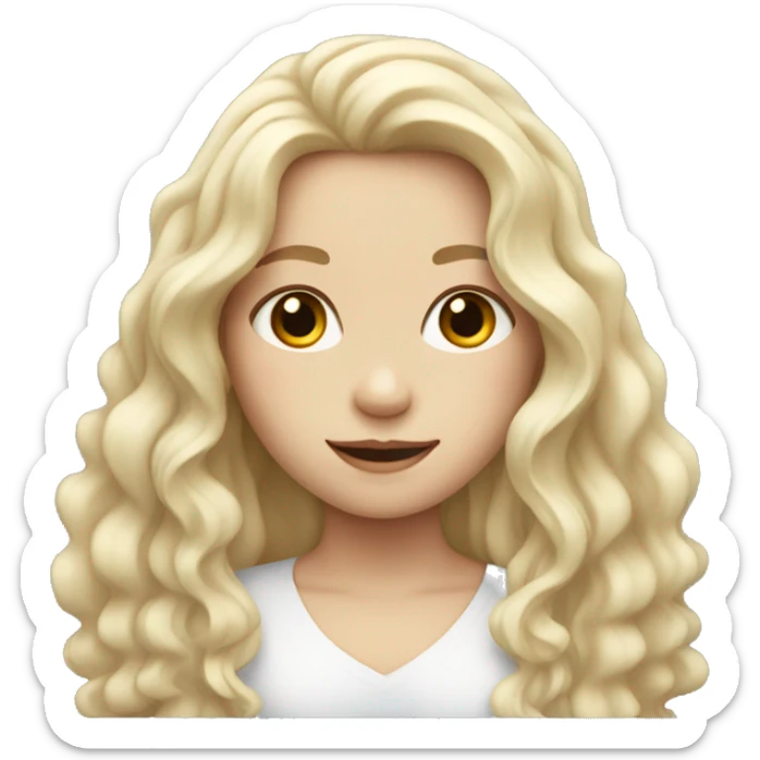 pale girl with long wavy hair sticker