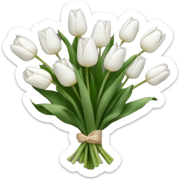 white tulip bouquet sticker