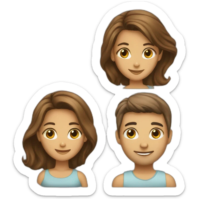 Couple-of-smooth-hair-and-brown sticker