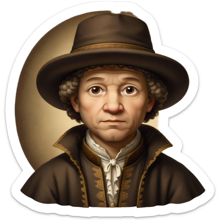 of-rembrandt,-shown-as-a-master-artist-with-deep,-introspective-eyes-and-richly-detailed-period-clothing,-rendered-with-dramatic-chiaroscuro-lighting-that-emphasizes-his-legacy brown puffy hat sticker