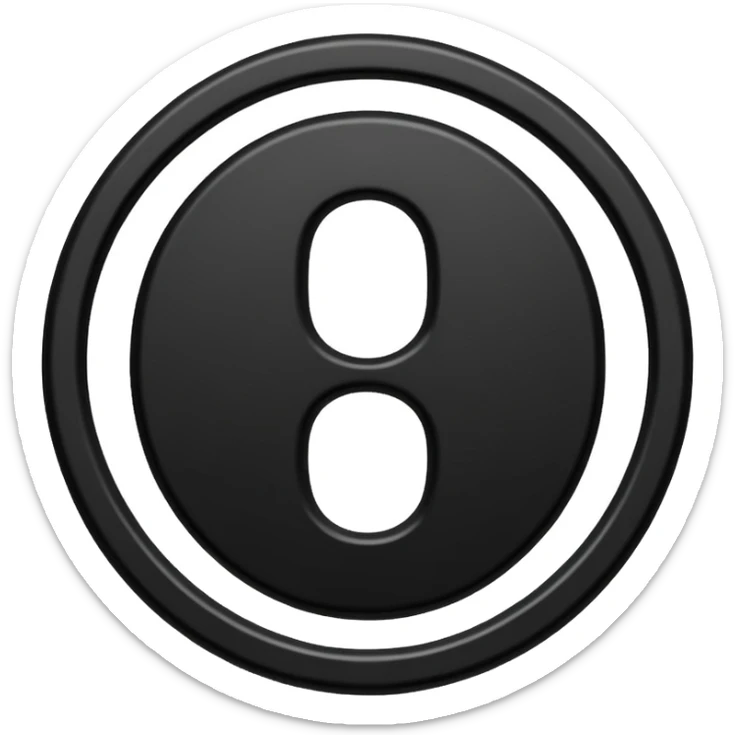 Emoji, avant-garde gothic emblem made of matte black metal, number 8 integrated into the word “FORTUNA”, luxury fashion symbol aesthetic, clean sculptural form, no glow, no neon, flat emoji style, centered, transparent backgroun sticker