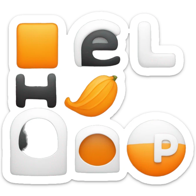 Un côté noir avec la lettre P en blanc et l’autre moitié en orange avec la lettre H en noir sticker