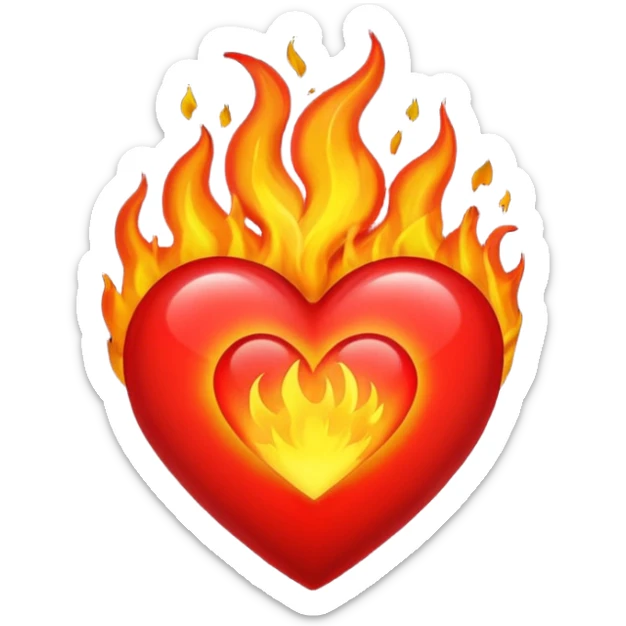 I want the emoji to be the heart on fire but make the heart black sticker