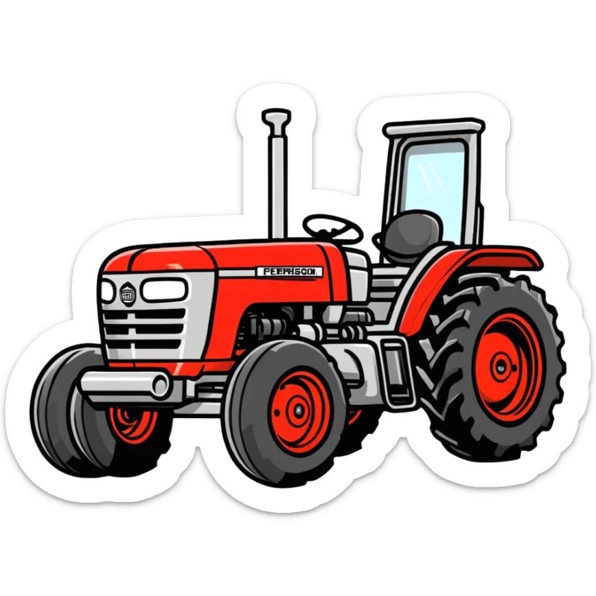 Shiny aerodynamic new Massey Ferguson tractor with spoiler  sticker